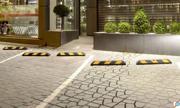 Στοπ Τροχών Αυτοκινήτων με Ανακλαστήρες για Δρόμο και Παρκινγκ 55 x 15 x 10cm