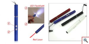Touch Screen Stylus Pen με Ενσωματωμένο Φακό led και laser Pointer κατάλληλο για όλες τις συσκευές με οθόνες αφής iphone, iPad, Tablets, i9100