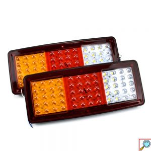 LED Συνδυαστικό Φανάρι Σήμανσης STOP, Φλας & Όπισθεν για Φορτηγά & Ρυμουλκά 24V - Μαύρο 2τμχ