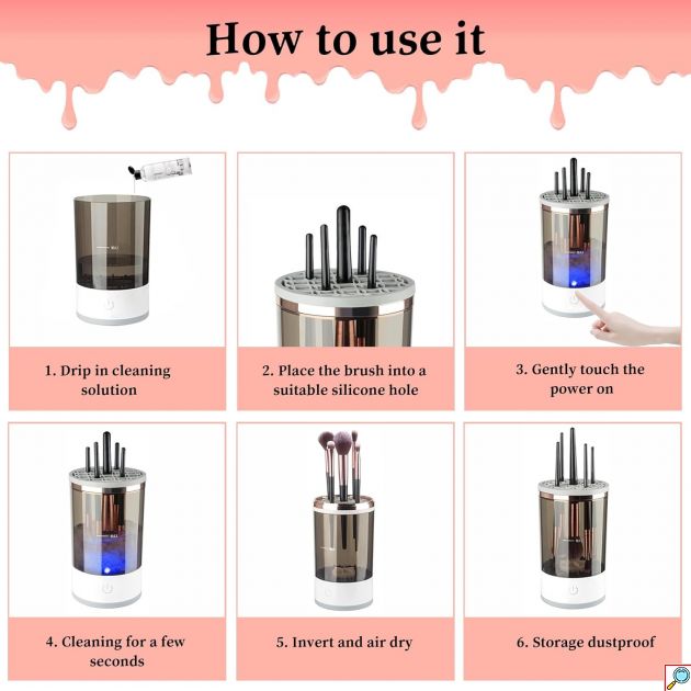 Ηλεκτρική Συσκευή Καθαρισμού Πινέλων Μακιγιάζ με Υπερήχους - Electric Makeup Brush Cleaner