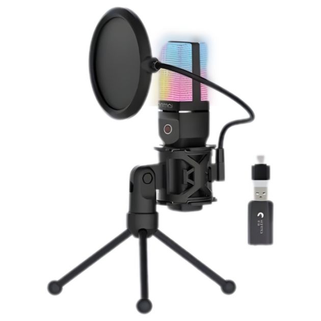 σύρματο Gaming Μικρόφωνο 2.4G με RGB Φωτισμό & Ακύρωση Θορύβου - Andowl