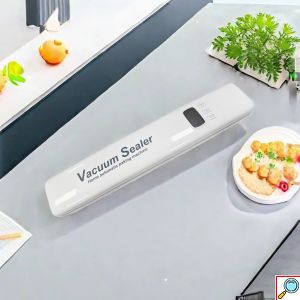 Συσκευή Αεροστεγούς Σφραγίσματος Τροφίμων με Οθόνη - Λευκό Χρώμα