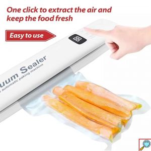 Συσκευή Αεροστεγούς Σφραγίσματος Τροφίμων με Οθόνη - Λευκό Χρώμα