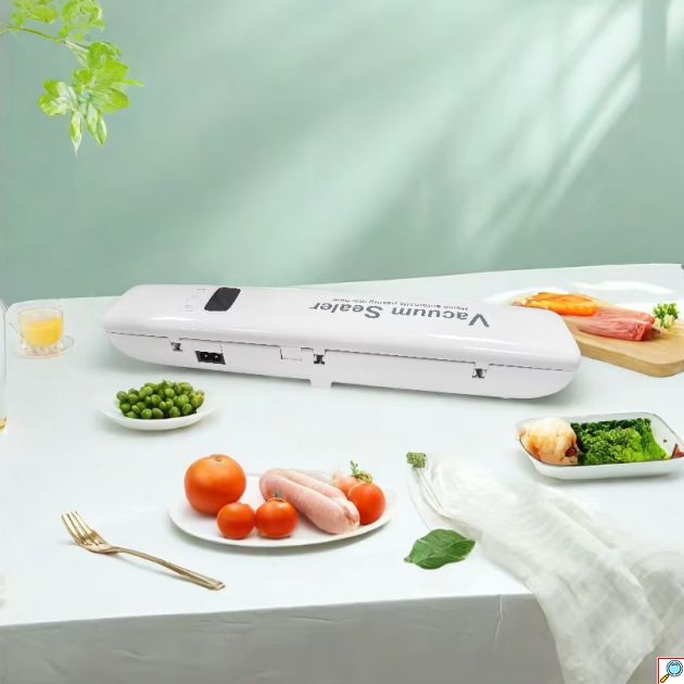 Συσκευή Αεροστεγούς Σφραγίσματος Τροφίμων με Οθόνη - Λευκό Χρώμα