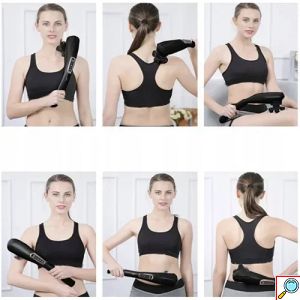 Συσκευή Μασάζ για το Σώμα με Ρυθμιζόμενη Ένταση, Αθόρυβη Λειτουργία και Διαφορετικές Κεφαλές Γκρι