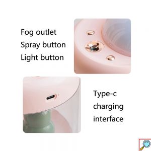 Επαναφορτιζόμενος Υγραντήρας Υπερήχων - Συσκευή Αρωματοθεραπείας με Περιστρεφόμενο Προτζέκτορα & Φωτάκι Νυκτός 500ml 