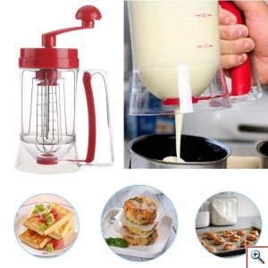 Χειροκίνητη Συσκευή Ιδανική για Pancake, Cupcakes, Muffins, Τηγανίτες & Κρέπες με Αναδευτήρα