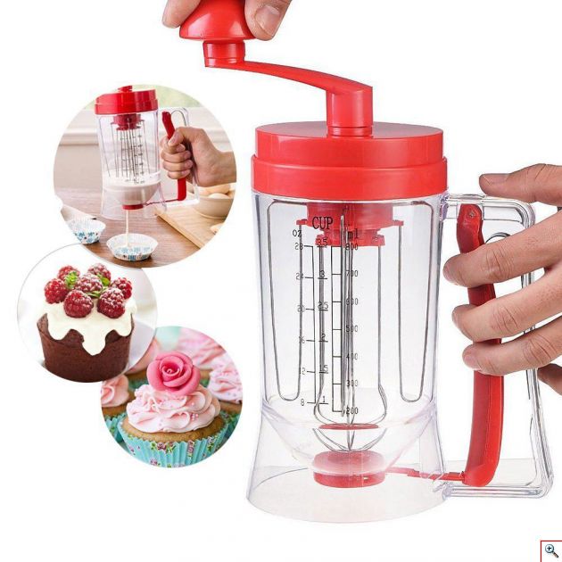 Χειροκίνητη Συσκευή Ιδανική για Pancake, Cupcakes, Muffins, Τηγανίτες & Κρέπες με Αναδευτήρα