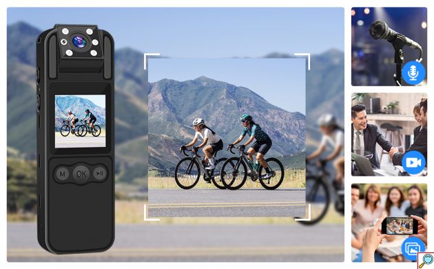 TANGMI Μίνι Κάμερα με Καταγραφή Ήχου και Εικόνας 1080p HD - Περιστρεφόμενος Φακός 180 Μοίρες, Οθόνη LED, Νυχτερινή Λήψη και Συναγερμό