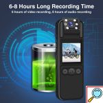 TANGMI Μίνι Κάμερα με Καταγραφή Ήχου και Εικόνας 1080p HD - Περιστρεφόμενος Φακός 180 Μοίρες, Οθόνη LED, Νυχτερινή Λήψη και Συναγερμό