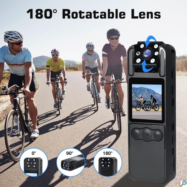 TANGMI Μίνι Κάμερα με Καταγραφή Ήχου και Εικόνας 1080p HD - Περιστρεφόμενος Φακός 180 Μοίρες, Οθόνη LED, Νυχτερινή Λήψη και Συναγερμό