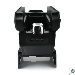 PERVOI Κονσόλα Χειροφρένου από Δερματίνη & 3πλός Φορτιστής USB με Ποτηροθήκη & Τασάκι Universal - Τεμπέλης Αυτοκινήτου Μαύρο