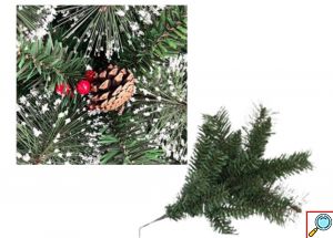 Τεχνητό Χριστουγεννιάτικο Δέντρο 180cm με Μεταλλική Βάση - Πράσινο με Χιονισμένα Κλαδιά