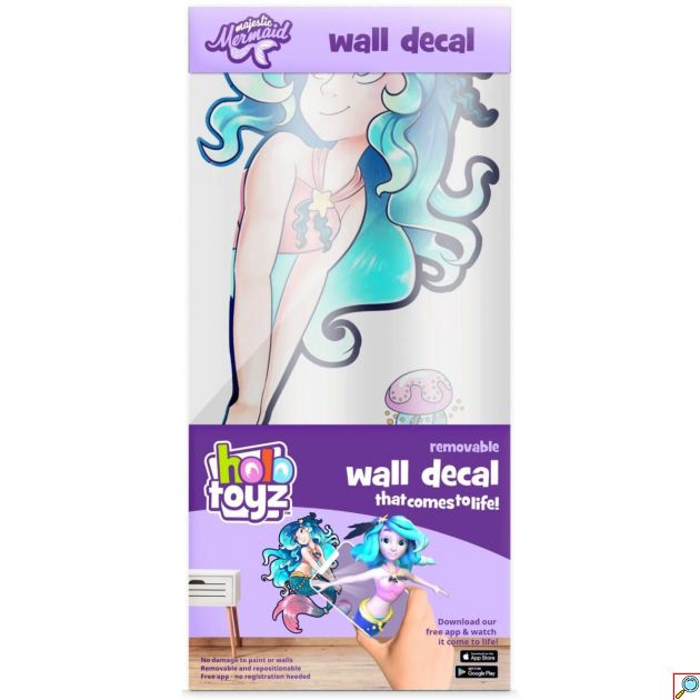 Τεράστιο Αυτοκόλλητο Τοίχου Επαυξημένης Πραγματικότητας με Εικόνες που Ζωντανεύουν - HoloToyz Majestic Mermaid AR Wall Decals