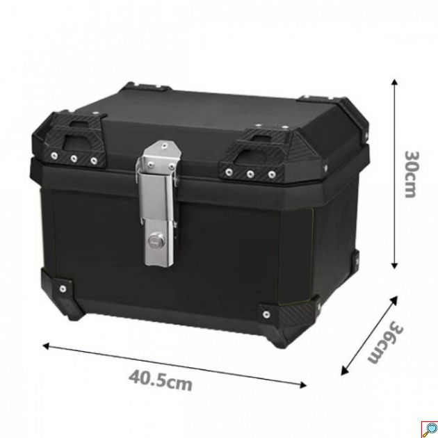 Τετράγωνη Μπαγκαζιέρα Μοτοσυκλέτας Χωρητικότητας 36Lt - Βαλίτσα Αποθήκευσης Μηχανής Μαύρο