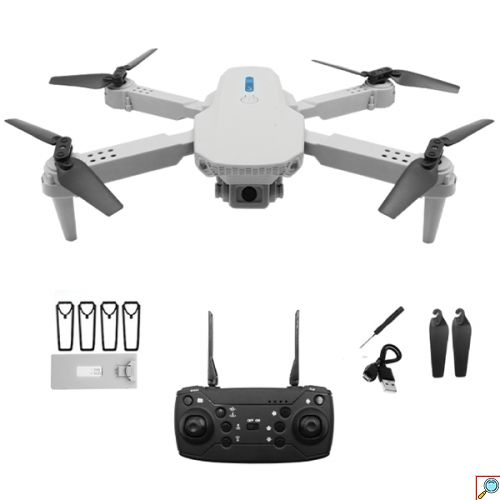 Drone με WiFi 2.4 GHz Εμβέλειας 120 Μέτρα με 2 Κάμερες 1080p και Χειριστήριο Συμβατό με Smartphone A15 Pro Γκρι