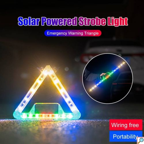 Πολυλειτουργικό Ηλιακό Επαναφορτιζόμενο LED Τρίγωνο Y-973 προειδοποίησης έκτακτης ανάγκης