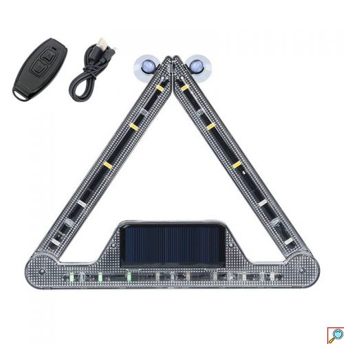 Πολυλειτουργικό Ηλιακό Επαναφορτιζόμενο LED Τρίγωνο Y-973 προειδοποίησης έκτακτης ανάγκης