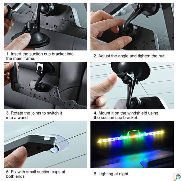 Πολυλειτουργικό Ηλιακό Επαναφορτιζόμενο LED Τρίγωνο Y-973 προειδοποίησης έκτακτης ανάγκης