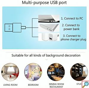 Τρισδιάστατο Διακοσμητικό Φωτιστικό LED USB σε Σχήμα Καρδιές - 3D Desk Lamp Hearts