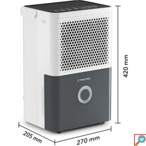TROTEC® Φορητός Αφυγραντήρας 14L με LED Έγχρωμη Ένδειξη Υγρασίας - Λετουργία Χρονοδιακόπτη & Αυτόπλυσης & 2 Ταχύτητες