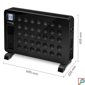 Trotec Επιδαπέδιος Θερμοπομπός 2300W Turbo με Οθόνη LCD, 3 Επίπεδα Θέρμανσης, Ρυθμιζόμενο Θερμοστάτη, Χρονοδιακόπτη & Τηλεχειριστήριο