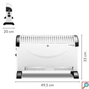 Trotec Επιδαπέδιος Θερμοπομπός 2000W με 3 Επίπεδα Θέρμανσης, Ρυθμιζόμενο Θερμοστάτη & Χρονοδιακόπτη