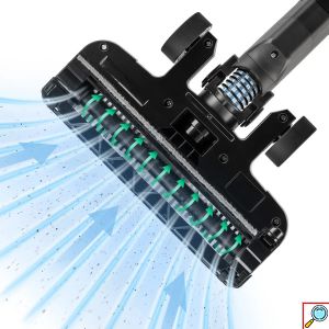 TROTEC® 2 σε 1 Ασύρματη Επαναφορτιζόμενη Ηλεκτρική Σκούπα Χειρός Όρθια με 3 Ακροφύσια - Φίλτρο HEPA - LED Φως & Βάση Στήριξης