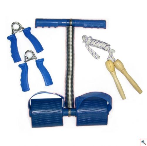 Kfit Σετ 3 Τεμαχίων Όργανα Γυμναστικής με Ελατήριο Καρπού, Σχοινάκι και Πτυσσόμενο Όργανο Γυμναστικής για Κοιλιακούς 