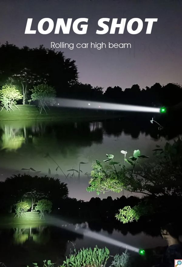 Αδιάβροχος Επαναφορτιζόμενος LED Φακός 1800LM 6000K με Δυνατότητα Εστίασης Δέσμης - 5 Λειτουργίες Φωτισμού & Βαλιτσάκι Μεταφοράς