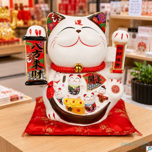 Κινέζικη Τυχερή Γάτα Maneki Neko 28x22x29cm – Σύμβολο Ευημερίας & Θετικής Ενέργειας