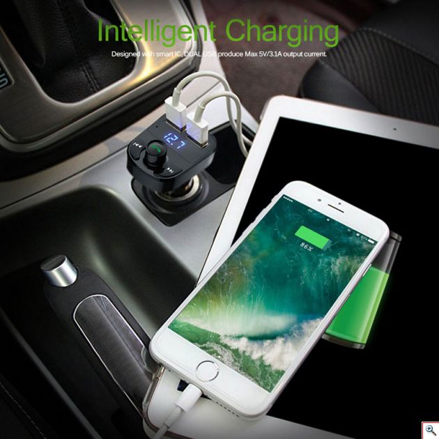 Bluetooth USB, SD MP3 Player & Φορτιστής 2x USB 1 & 2A Αυτοκινήτου - Car FM Transmitter