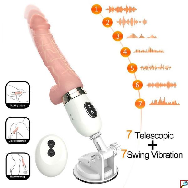 Θερμαινόμενος Τηλεσκοπικός Δονητής - Dildo Ρεαλιστικός Επαναφορτιζόμενος με 7 Προγράμματα & Τηλεχειριστήριο - Automatic Sex Machine