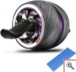 Ultra Wide Ρόδα Εκγύμνασης Κοιλιακών με Αντίσταση - Επαναφορά & Φρένο - Περισσότερη Ισορροπία & Σταθερότητα - AB Wheel Automatic Rebound - Μωβ