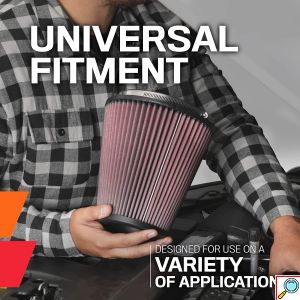 Universal Κωνικό Κιτ Εισαγωγής Αέρα Αυτοκινήτου Μαύρο - Κόκκινο