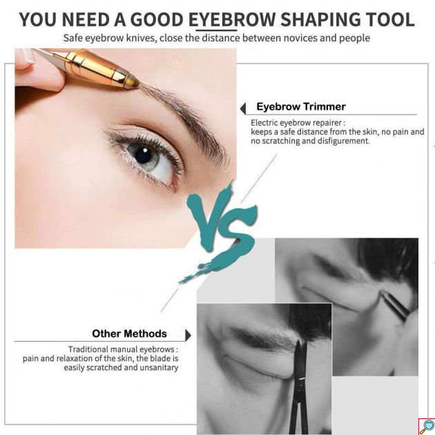 Υποαλλεργικό Eyebrows Hair Remover Αποτριχωτικό Φρυδιών για Όλους τους Τύπους Δέρματος USB Επαναφορτιζόμενο