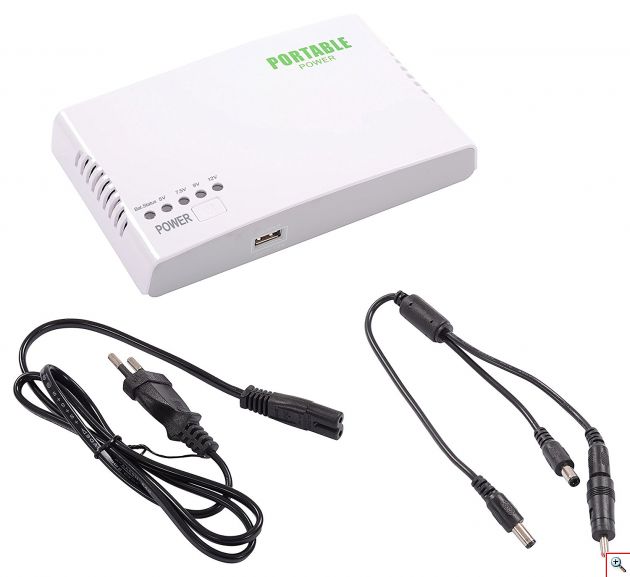 Φορητό Mini UPS Μπαταρία 8800mAhμε Θύρα USB & Διακόπτη Εναλλαγής Volt 9v, 12v, 15v, 24v Powerbank