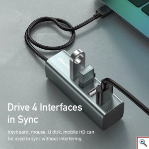 Mini USB UB 2.0 με 4 Θύρες για Υπολογιστές + Φόρτιση Συσκευών Awei® CL-122 - Συμβατό με Macbook - Docking Station