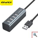 Mini USB UB 2.0 με 4 Θύρες για Υπολογιστές + Φόρτιση Συσκευών Awei® CL-122 - Συμβατό με Macbook - Docking Station