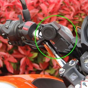 Αδιάβροχος Φορτιστής Θύρα USB 5V & Αναπτήρα 12V για Μοτοσυκλέτα 2,1 AMPS
