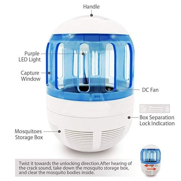 USB Εξολοθρευτής Κουνουπιών και Εντόμων Νέας Γενιάς με Αναρρόφηση - Mini Mosquito Killer