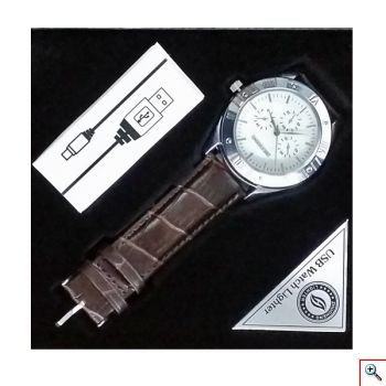 Ρολόι Χειρός Classic Elegance με Επαναφορτιζόμενο Αναπτήρα USB 2 σε 1 Quartz
