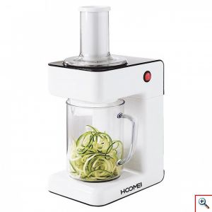 Hoomei® Ηλεκτρικός Πολυκόφτης Φρούτων & Λαχανικών 3 σε 1 με Ρύθμιση Πάχους Κοπής 75W Λευκός HM-6124