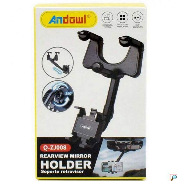 Βάση Κινητού Αυτοκινήτου με Ρυθμιζόμενα Άγκιστρα Μαύρη Andowl