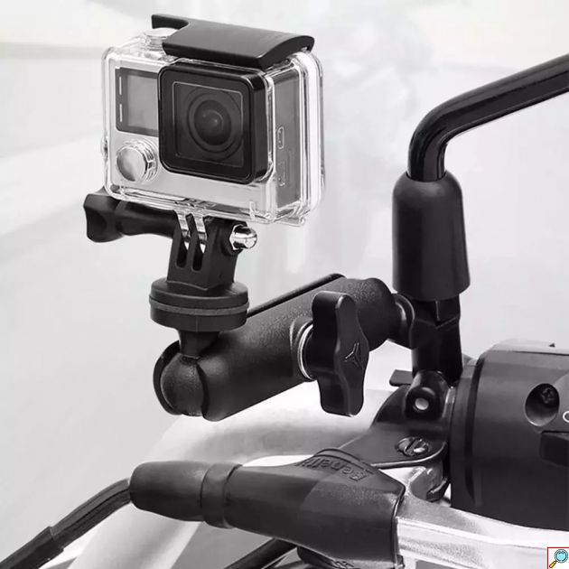Βάση Αλουμινίου για GoPro - Action Κάμερα για Καθρέπτη Μηχανής - MOTOWOLF