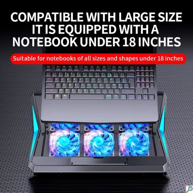 Βάση Laptop Cooling Pad με 6 Ανεμιστήρες Ψύξης έως 18