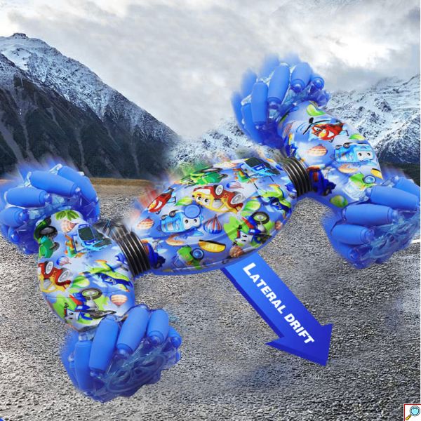 Ακροβατικό 4x4 & Ορειβατικό Τηλεκατευθυνόμενο Αυτοκίνητο με το Χέρι & Τηλεκοντρόλ Παντός Τερέν με LED Φωτισμό & Ηχητικά Εφέ