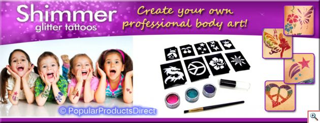 Προσωρινά Tατουάζ - Shimmer Glitter Tattoos 