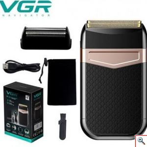 VGR® Αδιάβροχη Επαναφορτιζόμενη Ξυριστική Μηχανή Ασύρματη με Πουγκί Μεταφοράς