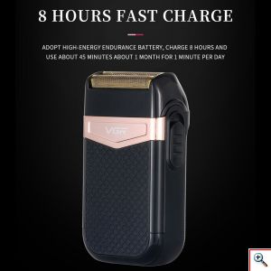 VGR® Αδιάβροχη Επαναφορτιζόμενη Ξυριστική Μηχανή Ασύρματη με Θήκη Μεταφοράς